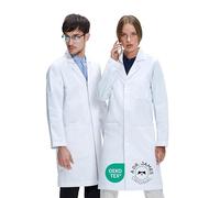 Dr. James Premium Unisex Lab Coat for Men & Women, Phone & Tablet Pockets, Classic Fit, Concealed Snap Closing (XL (Men XL/Women 2XL))