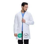 Dr. James Premium White Lab Coat for Men, 36" Length Consultation Coat, OEKO-TEX Skin-Safe Material, Slim Tailored Fit, Designer Medical Uniform, Doctor & Clinician Jacket
