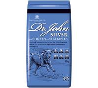 Dr John Silver Dry Dog Food 15kg - Chicken with Vegetables - Complete Dog Biscuits 15kg - Senior and Adult Dog Food for Light Activity, Maintenance and Resting Dogs