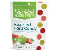Dr. John's Healthy Sweets Sugar-Free Fruit Hard Candy with Xylitol Strawberry, Watermelon and Green Apple