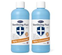Dr. Johnson's Highly Concentrated Sterilising Fluid 1 Litre Each Ensuring Hygiene with Baby Bottle Cleaner Cold Water Steriliser for Ultimate Cleanliness_2pk