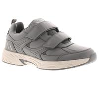 Dr Keller Julian Wide Fit Men's Trainers & Shoes - Lightweight, Cushioned, Double-Strap Fastening, Everyday Comfort for Men - Grey Grey 11 UK