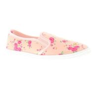 Dr Keller Linda Ladies Floral Pattern Canvas Slip-On Pumps Trainers (Pink, UK Footwear Size System, Adult, Women, Numeric, Medium, 8)