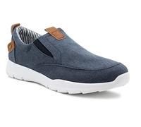 Dr Keller Mens Canvas Denim Slip On Trainers Elastic Twin Gusset Casual Flat Low Top Sneaker Pumps (Navy, UK_Footwear_Size_System, Adult, Men, Numeric, Medium, Numeric_11)