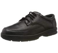 Dr Keller Mens Real Leather Lightweight Wide Fit Soft Comfort Shoes Black Size 7 UK