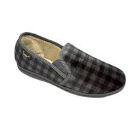 Dr Keller Mens Twin Gusset Full Back Comfy Fur Lined House Slippers with Outdoor Soles (Black, UK 9, UK Footwear Size System, Adult, Men, Numeric, Medium, 9)