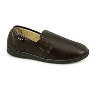 Dr Keller Mens Twin Gusset Slippers Slip On Good Strong Soles UK Size 6-7-8-9-10-11-12 (9 UK, Brown (Christof))