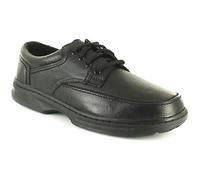 Dr Keller Men's Wide Fit Padded Collar Classic Shoes Wider Fitting Real Leather Lightweight Cushioned Insole Mens Formal Work Office Casual Smart Walking Boots Moccasin (Brian/Black,13)