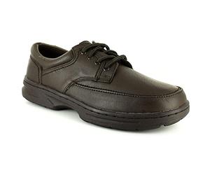Dr Keller Men's Wide Fit Padded Collar Classic Shoes Wider Fitting Real Leather Lightweight Cushioned Insole Mens Formal Work Office Casual Smart Walking Boots Moccasin (Brian/Brown,11)