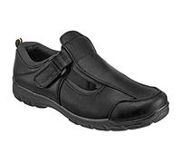 Dr Keller Mens Wide Fit Sandals Lightweight Comfortable Summer Closed Toe Shoe Padded Collar Touch Fastening Light Weight Walking Mule Sandal Casual Formal Wider Fitting Shoes(Black,9)