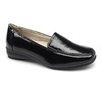 Dr Keller Sal Black Ladies Loafers Wide Fit Slip On Work Shoes (UK 5)