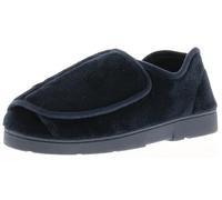 Dr Keller Velvit Men's rip tape Fastening Wide Fit Memory Foam Warm Full Slipper (UK Footwear Size System, Adult, Men, Numeric, Wide, 8)