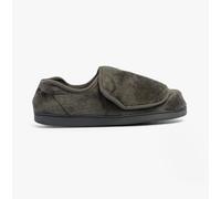 Dr Keller Velvit Men's rip tape Fastening Wide Fit Memory Foam Warm Full Slipper (UK Footwear Size System, Adult, Men, Numeric, Wide, 11)