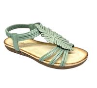 Dr Keller Womens Diamante Sandals Flat Slip On Open Toe Slingbacks Ladies Lightweight Summer Casual Fashion Sandals (Green, UK Footwear Size System, Adult, Women, Numeric, Medium, 3)