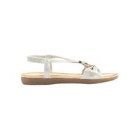 Dr Keller Women's Jan Metallic Flat Sandals White 3 UK