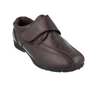 Dr Keller Womens Low Wedge Shoes Ladies Cushioned Walking Office Work Casual Soft Comfort Comfy Ballet Pump Flat Loafers Touch Fastening Strap Hard Sole Shu Shoe Boots(Marie Brown, 6)