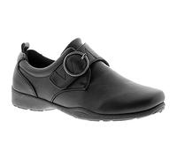 Dr Keller Womens Low Wedge Shoes Ladies Cushioned Walking Office Work Casual Soft Comfort Comfy Ballet Pump Flat Loafers Touch Fastening Strap Hard Sole Shu Shoe Boots (Freya Black, 5)