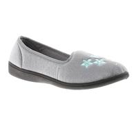 Dr Keller Womens Slippers Ladies Orthopaedic Wide Fit Warm Lined Shoes Winter Slipper Adjustable Touch Fastening Comfy Warm Lined Classic Soft Closed Toe Fluffy Casual Comfortable Shu (Vera Grey, 5)