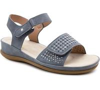 Dr Keller Womens Touch Fasten Low Wedge Cushioned Sandals Ladies Summer Casual Fashion Sandals (Blue, UK Footwear Size System, Adult, Women, Numeric, Medium, 7)