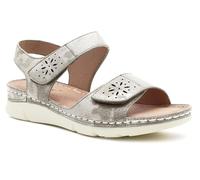 Dr Keller Womens Touch Fasten Sandals Low Wedge Flat Slip On Open Toe Slingbacks Ladies Summer Casual Fashion Sandals (Beige Shimmer, UK Footwear Size System, Adult, Women, Numeric, Medium, 6)