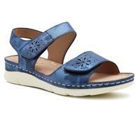 Dr Keller Womens Touch Fasten Sandals Low Wedge Flat Slip On Open Toe Slingbacks Ladies Summer Casual Fashion Sandals (Navy Shimmer, UK Footwear Size System, Adult, Women, Numeric, Medium, 6)