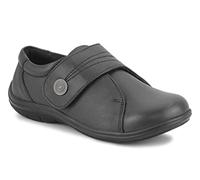 Dr. Keller Women's Wide Opening Touch Fasten Diabetic Easy Wear Orthopaedic Nurse Shoes - Genuine Leather, Black, UK 4 (Wide Fit)