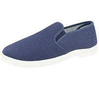 Dr Keller Yacht Mens Canvas Wide Fit Slip On Deck Shoes Navy