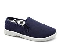 Dr Keller Yacht Mens Canvas Wide Fit Slip On Deck Shoes Navy