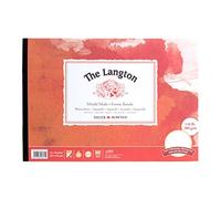 Daler-Rowney The Langton Hot-Pressed 300gsm 14 x 10in Watercolour Paper Pad, Glued 1 Side, Acid-free, 12 Natural White Sheets, Ideal for Professional Artists