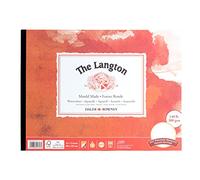 Daler-Rowney The Langton Hot-Pressed 300gsm 16 x12in Watercolour Paper Pad, Glued 1 Side, 12 Natural White Sheets, Ideal for Professional Artists & Students