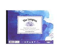 Daler-Rowney The Langton Rough 300gsm A4 Watercolour Paper Pad, Glued 1 Side, Acid-free, 12 Natural White Sheets, Ideal for Professional Artists