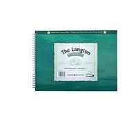 Daler-Rowney The Langton Watercolour 300gsm Paper Spiral Pad, Cold-Pressed, 20 x 16in - 50.8 x 40.6cm, 12 Acid-Free Sheets in Natural White, Ideal for Artists & Students