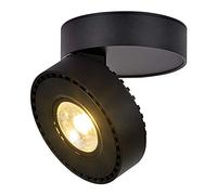 Dr.lazy 12 W LED Surface-Mounted Ceiling Light, Ceiling Spotlights, Wall Lights, Ceiling Spotlights, Ceiling Light, Folding Turning, Surface-Mounted Ceiling Light, Aluminium (Black/Warm White)
