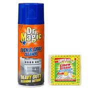 Dr Magic Oven and Grill Cleaner Spray (1X 390 ml)- Effortlessly and Effectively Remove All Stubborn Food Residues and Grease from Oven and Grill - with 1 Pack Elbow Grease Power Cloth