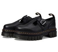 Dr. Martens Audrick T Bar Women’s Platform Loafers - Leather Upper - Buckle Strap Closure - Chunky Heel, Black, 7 UK