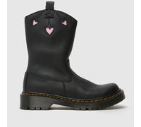 Dr. Martens Black Bex Heart Pull-On Girls Youth Boots UK 3 (EU 36)