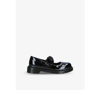 Dr Martens Black Kids Maccy Ii Bow-embellished Leather Shoes 6-8 Years Eur 31 / 12.5 Uk