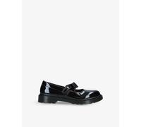 Dr Martens Black Kids Maccy Ii Patent Leather Shoes 9-10 Years Eur 38 / 5 Uk Adult