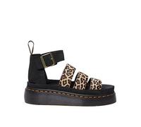 Dr Martens Clarissa II Quad Leopard Leather Platform Sandals, Light Tan/Black, Size 6, Women Light Tan/Black