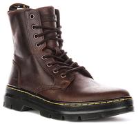 Dr Martens Combs Leather 8 Eye Rugged Tract Mens Boots Dark Brown UK 7 - 12