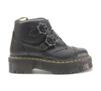 Dr. Martens Devon Flower Milled Nappa Leather Women's Hook and Loop Boots - Black - Size:UK 9