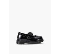Dr Martens Girls Black Kids Maccy Ii Bow-embellished Leather Shoes Eur 24 / 7 Uk