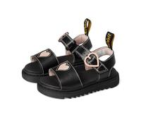 Dr. Martens Girls' Marlowe Hearts (Little Big Kid) Sandals, black, 3 Little Kid
