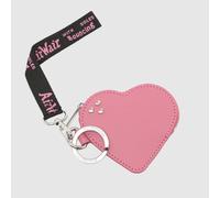 Dr Martens Heart Purse Bag Charm in Pink & Black, Printed, Leather One Size