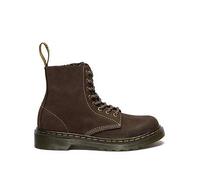 Dr Martens Junior 1460 Pascal J 8 Eye Boot Dark Brown Tumbled Nubuck, Brown, Size 2 Older Brown