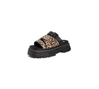 Dr. Martens Leopard Print Platform Sandals Thick Sole Black Buckle Casual Style, leopard, 5 UK