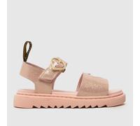 Dr. Martens Pale Pink Marlowe Hearts Glitter Girls Junior Sandals UK 13 (EU 32)