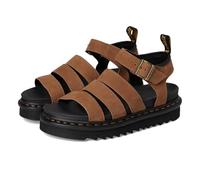 Dr. Martens Platform Sandals with Straps, Light Brown Leather, Black Thick Sole, Adjustable Buckle, Desert Brown, 6 UK
