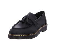 Dr. Martens Unisex-Adult Adrian Yellow Stitch Leather Loafers, Black, 6 Women/5 Men