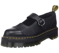 Dr. Martens Women's Addina Flower Mary Jane Flat, Black Milled Nappa, 4 UK